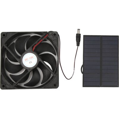 VISTRECK Kit Ventilatore Con Pannello Solare Da Esterno In Silicio Monocristallino Per Roulotte, Camper, Servizi Igienici, Cucce Per Animali, 12v 3w VISTRECK Kit Ventilatore Con Pannello Solare Da Esterno In Silicio Monocristallino Per Roulotte, Camper, Servizi Igienici, Cucce Per Animali, 12v 3w