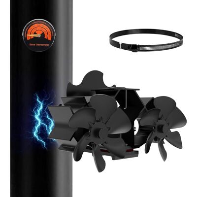 Neptune Ventilatore Magnetico Per Stufa A Legna Mertturm Con 12 Pale, Camino E Riscaldatore E Ventilatore A Tubo, Non Richiede Elettricità, Silenzioso/sicuro/doppi Motori, Termometro Incluso Neptune Ventilatore Magnetico Per Stufa A Legna Mertturm Con 12 Pale, Camino E Riscaldatore E Ventilatore A Tubo, Non Richiede Elettricità, Silenzioso/sicuro/doppi Motori, Termometro Incluso