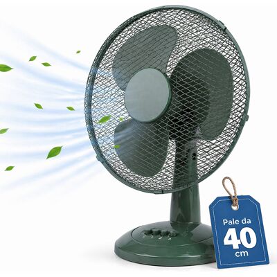 BAKAJI Ventilatore Da Tavolo Autoportante Verde Potenza 45w Diametro 40cm 3 Velocità BAKAJI Ventilatore Da Tavolo Autoportante Verde Potenza 45w Diametro 40cm 3 Velocità