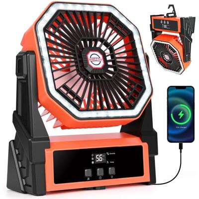 OEM Ventilatore Da Tavolo Da Campeggio Ricaricabile Tramite Usb Da 20000 Mah, Silenzioso, Con Timer Led, 4 Velocità, Potente Per Uso Interno Ed Esterno OEM Ventilatore Da Tavolo Da Campeggio Ricaricabile Tramite Usb Da 20000 Mah, Silenzioso, Con Timer Led, 4 Velocità, Potente Per Uso Interno Ed Esterno