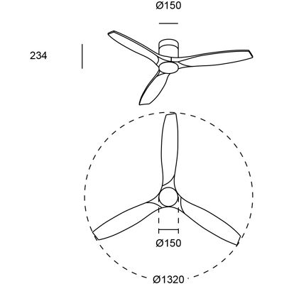 FORLIGHT Stem Evo - Ventilatore Da Soffitto Diametro 132.0cm. FORLIGHT Stem Evo - Ventilatore Da Soffitto Diametro 132.0cm.