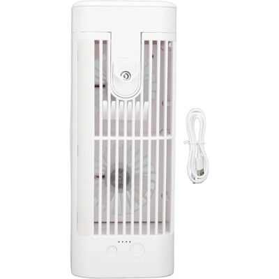 VISTRECK Condizionatore D'Aria Portatile Con Alimentazione Usb, Leggero, Due Ventilatori A 3 Velocità, Mini-frigorifero, Serbatoio Dell'acqua Capiente Da 120 Ml. VISTRECK Condizionatore D'Aria Portatile Con Alimentazione Usb, Leggero, Due Ventilatori A 3 Velocità, Mini-frigorifero, Serbatoio Dell'acqua Capiente Da 120 Ml.