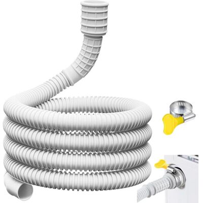 OEM Tubo Di Scarico Flessibile Per Condizionatore E Deumidificatore - 2 M Con Adattatore In Gomma Ritagliabile E Fascetta, Bianco - Crezuo OEM Tubo Di Scarico Flessibile Per Condizionatore E Deumidificatore - 2 M Con Adattatore In Gomma Ritagliabile E Fascetta, Bianco - Crezuo