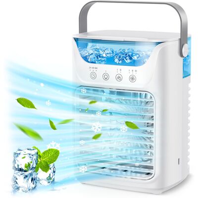 OEM Ventilatore Condizionatore Portatile Da 700 Ml, 3 Velocità, 2 Bocchette Per Nebulizzazione Fredda, 3 Timer Automatici, Funzione Di Raffreddamento E Umidificazione Dell'aria. OEM Ventilatore Condizionatore Portatile Da 700 Ml, 3 Velocità, 2 Bocchette Per Nebulizzazione Fredda, 3 Timer Automatici, Funzione Di Raffreddamento E Umidificazione Dell'aria.