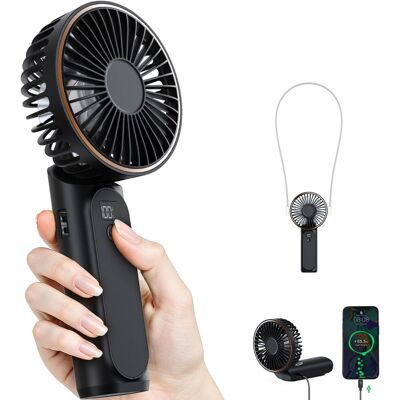 OEM Ventilatore Portatile, Mini Ventilatore Pieghevole A 180°, 6 Velocità, Display Lcd, Ultra Silenzioso, 3600 Mah, Formato Tascabile, Per Uso Interno/esterno, Con Cordino. OEM Ventilatore Portatile, Mini Ventilatore Pieghevole A 180°, 6 Velocità, Display Lcd, Ultra Silenzioso, 3600 Mah, Formato Tascabile, Per Uso Interno/esterno, Con Cordino.