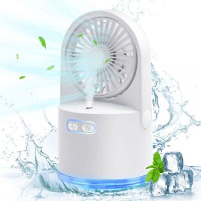 OEM Mini Ventilatore Da Scrivania, Ventilatore Usb Portatile Con Getto Di Nebulizzazione Fredda, 3 Velocità Regolabili, 7 Colori Di Luce Notturna Per Casa, Ufficio, Esterni, Viaggi, Bianco OEM Mini Ventilatore Da Scrivania, Ventilatore Usb Portatile Con Getto Di Nebulizzazione Fredda, 3 Velocità Regolabili, 7 Colori Di Luce Notturna Per Casa, Ufficio, Esterni, Viaggi, Bianco