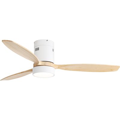 HAUSS SPOLE Ventilatore Da Soffitto Da 132 Cm Con Led Da 18 W, Telecomando, Motore Dc Reversibile, In Legno E Metallo Bianco HAUSS SPOLE Ventilatore Da Soffitto Da 132 Cm Con Led Da 18 W, Telecomando, Motore Dc Reversibile, In Legno E Metallo Bianco