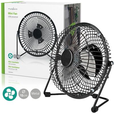 Nedis Ventilatore Da Scrivania Tavolo Computer Pc Alimentazione Usb 3 Watt 15 Cm Nero Nedis Ventilatore Da Scrivania Tavolo Computer Pc Alimentazione Usb 3 Watt 15 Cm Nero