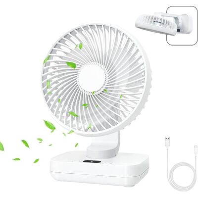 Neptune Ventilatore Da Tavolo Oscillante Automatico Portatile Mertturm Usb - Mini Batteria Da 4000 Mah, Silenzioso, 4 Velocità, Ricaricabile Per Casa E Ufficio - Bianco Neptune Ventilatore Da Tavolo Oscillante Automatico Portatile Mertturm Usb - Mini Batteria Da 4000 Mah, Silenzioso, 4 Velocità, Ricaricabile Per Casa E Ufficio - Bianco