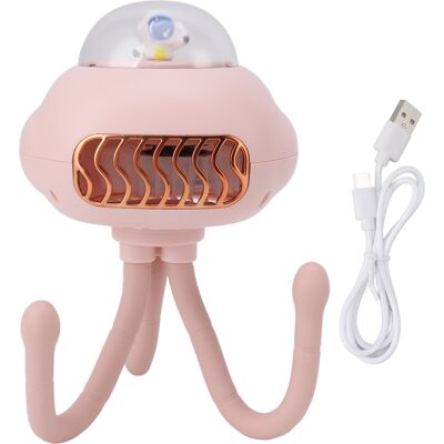 OEM Ventilatore Portatile Senza Pale, Ricaricabile Tramite Usb, A Forma Di Polpo, Con Supporto Convertibile Per Esterni, Di Piccole Dimensioni, Rosa OEM Ventilatore Portatile Senza Pale, Ricaricabile Tramite Usb, A Forma Di Polpo, Con Supporto Convertibile Per Esterni, Di Piccole Dimensioni, Rosa