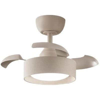 PERENZ Ventilatore Moderno Cleo Metallo Tessuto Sabbia Opaco Led 22w Cct PERENZ Ventilatore Moderno Cleo Metallo Tessuto Sabbia Opaco Led 22w Cct