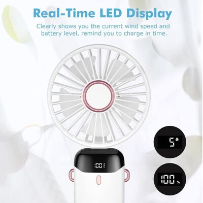 OEM Mini Ventilatore Portatile Ricaricabile Tramite Usb, 5 Velocità, Led, Pieghevole, Silenzioso, Per Ufficio, Camera Da Letto, Uso Esterno E Viaggi, Bianco - Altro OEM Mini Ventilatore Portatile Ricaricabile Tramite Usb, 5 Velocità, Led, Pieghevole, Silenzioso, Per Ufficio, Camera Da Letto, Uso Esterno E Viaggi, Bianco - Altro