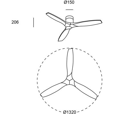 FORLIGHT Stem Evo - Ventilatore Da Soffitto Diametro 132.0cm. FORLIGHT Stem Evo - Ventilatore Da Soffitto Diametro 132.0cm.