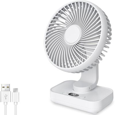 TIGREZY Ventilatore Usb Con Funzione Di Oscillazione Automatica, 4 Velocità, Display Digitale, Adatto Per Casa, Ufficio, Camera Da Letto E Spazi Esterni. TIGREZY Ventilatore Usb Con Funzione Di Oscillazione Automatica, 4 Velocità, Display Digitale, Adatto Per Casa, Ufficio, Camera Da Letto E Spazi Esterni.