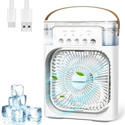 OEM Condizionatore D'Aria Portatile, Raffrescatore D'Aria 4 In 1, Mini Condizionatore D'Aria Portatile Da 600 Ml, Mini Ventilatore Con 3 Velocità, 3 Modalità Di Nebulizzazione, 7 Luci Notturne, Timer Da 2 OEM Condizionatore D'Aria Portatile, Raffrescatore D'Aria 4 In 1, Mini Condizionatore D'Aria Portatile Da 600 Ml, Mini Ventilatore Con 3 Velocità, 3 Modalità Di Nebulizzazione, 7 Luci Notturne, Timer Da 2