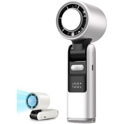 OEM Ventilatore Turbo Portatile - 100 Velocità - Ricaricabile Tramite Usb-c - Batteria Da 4000 Mah (12 Ore Di Autonomia) - Design 3 In 1 - Con Base Di Raffreddamento - Display A Led - Bianco OEM Ventilatore Turbo Portatile - 100 Velocità - Ricaricabile Tramite Usb-c - Batteria Da 4000 Mah (12 Ore Di Autonomia) - Design 3 In 1 - Con Base Di Raffreddamento - Display A Led - Bianco