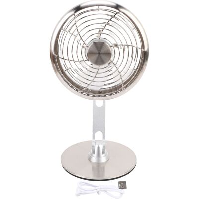 OEM Ventilatore Da Scrivania Usb Compatto, 3 Velocità, Silenzioso, In Metallo, Stile Retrò, Rotazione A 360°, Ricaricabile, Pieghevole Su Tre Assi, Colore Argento. OEM Ventilatore Da Scrivania Usb Compatto, 3 Velocità, Silenzioso, In Metallo, Stile Retrò, Rotazione A 360°, Ricaricabile, Pieghevole Su Tre Assi, Colore Argento.