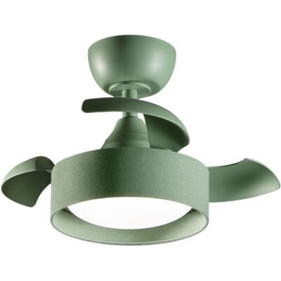 PERENZ Ventilatore Moderno Cleo Metallo Tessuto Verde Bosco Opaco Led 22w Cct PERENZ Ventilatore Moderno Cleo Metallo Tessuto Verde Bosco Opaco Led 22w Cct