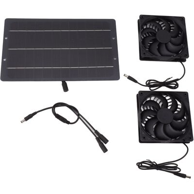 OEM Kit Ventilatore Solare Da 10 W Resistente Alle Intemperie, Con Doppio Estrattore D'Aria A Parete Per Pollai, Serre E Casette Da Giardino. OEM Kit Ventilatore Solare Da 10 W Resistente Alle Intemperie, Con Doppio Estrattore D'Aria A Parete Per Pollai, Serre E Casette Da Giardino.