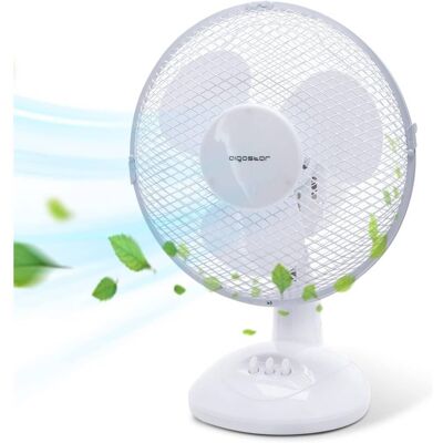 AIGOSTAR Vicki 33jtm Ventilatore Da Tavolo Silezioso 9 Pollici 3 Pale 2 Velocità 22 Watt Bianco AIGOSTAR Vicki 33jtm Ventilatore Da Tavolo Silezioso 9 Pollici 3 Pale 2 Velocità 22 Watt Bianco