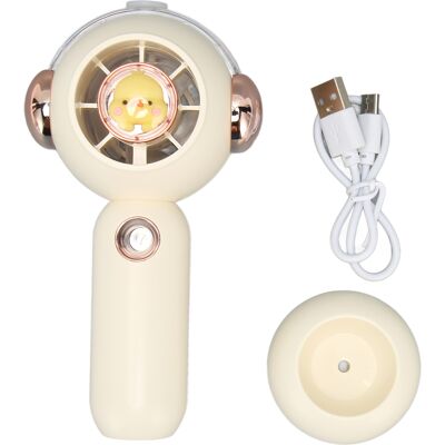 OEM Ventilatore Portatile Color Crema, 3 Velocità, Funzione Nebulizzante, Base Di Ricarica Usb, Mini Ventilatore Per Casa, Scuola O Ufficio. OEM Ventilatore Portatile Color Crema, 3 Velocità, Funzione Nebulizzante, Base Di Ricarica Usb, Mini Ventilatore Per Casa, Scuola O Ufficio.