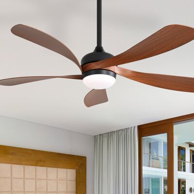 SOFUCOR Ventilatore Da Soffitto Moderno 114 Cm, Per Interni/esterni, Con Luce E Telecomando, Pale In Abs, Marrone SOFUCOR Ventilatore Da Soffitto Moderno 114 Cm, Per Interni/esterni, Con Luce E Telecomando, Pale In Abs, Marrone