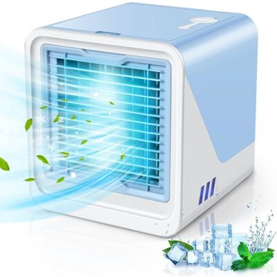 OEM Piccolo Condizionatore D'Aria Portatile 3 In 1 - Umidificatore D'Aria Evaporativo Compatto - Ventilatore Da Tavolo A 3 Velocità - Adatto Per Casa E Ufficio, Blu OEM Piccolo Condizionatore D'Aria Portatile 3 In 1 - Umidificatore D'Aria Evaporativo Compatto - Ventilatore Da Tavolo A 3 Velocità - Adatto Per Casa E Ufficio, Blu