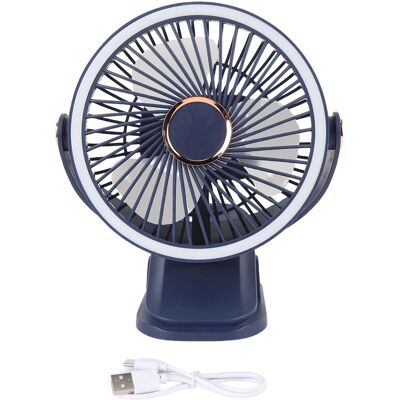 OEM Ventilatore Da Tavolo Compatto Con Clip, 5 Velocità, 3 Livelli Di Luminosità, Rotazione A 720°, Ricaricabile, Azzurro. OEM Ventilatore Da Tavolo Compatto Con Clip, 5 Velocità, 3 Livelli Di Luminosità, Rotazione A 720°, Ricaricabile, Azzurro.