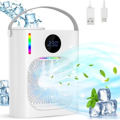 OEM Condizionatore D'Aria Portatile Silenzioso Da 900 Ml, Raffrescatore D'Aria 4 In 1, Mini Ventilatore Condizionatore Usb, 3 Velocità, 2 Modalità Di Nebulizzazione OEM Condizionatore D'Aria Portatile Silenzioso Da 900 Ml, Raffrescatore D'Aria 4 In 1, Mini Ventilatore Condizionatore Usb, 3 Velocità, 2 Modalità Di Nebulizzazione