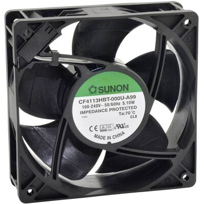 Ventilatore assiale Sunon CF4113HBT-1000U-A99 - 230 V/AC, 185.1 m³/h, 38x120x120 mm Ventilatore assiale Sunon CF4113HBT-1000U-A99 - 230 V/AC, 185.1 m³/h, 38x120x120 mm