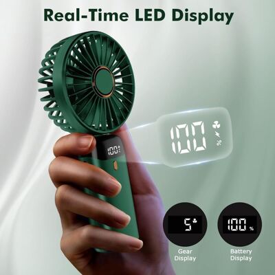 OEM Mini Ventilatore Portatile, Ricaricabile Tramite Usb, 5 Velocità, Schermo Led, Pieghevole, Silenzioso, Per Ufficio, Camera Da Letto, Uso Esterno E Viaggi, Verde - Altro OEM Mini Ventilatore Portatile, Ricaricabile Tramite Usb, 5 Velocità, Schermo Led, Pieghevole, Silenzioso, Per Ufficio, Camera Da Letto, Uso Esterno E Viaggi, Verde - Altro