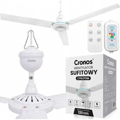 OEM Ventilatore Da Soffitto Cronos Fc11-120 Da 120 Cm, Bianco, Con Telecomando. OEM Ventilatore Da Soffitto Cronos Fc11-120 Da 120 Cm, Bianco, Con Telecomando.