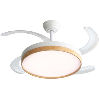 F-BRIGHT Ventilatore Da Soffitto A Led Effetto Legno Con Pale Pieghevoli E Telecomando F-BRIGHT Ventilatore Da Soffitto A Led Effetto Legno Con Pale Pieghevoli E Telecomando