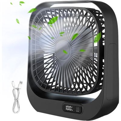 OEM Mini Ventilatore Da Tavolo Portatile - Silenzioso E Leggero - Con Display Digitale A Led - Regolabile A 360° - 3 Velocità Del Vento - Ventilatore Nero Con Motore Brushless - Adatto Per Ufficio, Casa E OEM Mini Ventilatore Da Tavolo Portatile - Silenzioso E Leggero - Con Display Digitale A Led - Regolabile A 360° - 3 Velocità Del Vento - Ventilatore Nero Con Motore Brushless - Adatto Per Ufficio, Casa E