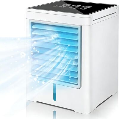LIIYIELA Condizionatore D'Aria Portatile, Mini Ventilatore Portatile Usb 3 In 1 Con Serbatoio Dell'acqua Da 470 Ml, 3 Velocità E Timer, Non Necessita Di Scarico, Touch Screen, Piccolo Raffrescatore D'Aria Per LIIYIELA Condizionatore D'Aria Portatile, Mini Ventilatore Portatile Usb 3 In 1 Con Serbatoio Dell'acqua Da 470 Ml, 3 Velocità E Timer, Non Necessita Di Scarico, Touch Screen, Piccolo Raffrescatore D'Aria Per