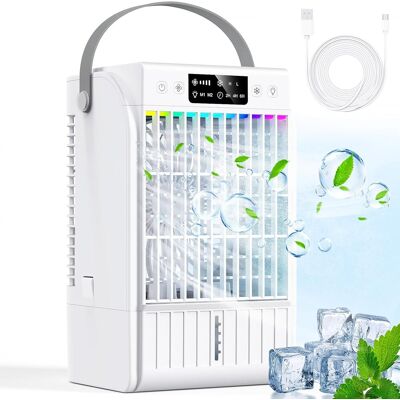 OEM Per Condizionatore Mobile, Raffreddatore D'Aria Da 1500 Ml, Condizionatore Mobile Silenzioso Portatile 4 In 1, 4 Velocità, 2 Modalità Di Nebulizzazione, Mini Climatizzatore Per Casa E Ufficio [classe OEM Per Condizionatore Mobile, Raffreddatore D'Aria Da 1500 Ml, Condizionatore Mobile Silenzioso Portatile 4 In 1, 4 Velocità, 2 Modalità Di Nebulizzazione, Mini Climatizzatore Per Casa E Ufficio [classe
