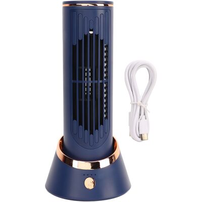 OEM Mini Ventilatore A Torre Senza Pale 5v 2a Tipo C 4000mah 3 Velocità Silenzioso Blu Per Camera Studentesca OEM Mini Ventilatore A Torre Senza Pale 5v 2a Tipo C 4000mah 3 Velocità Silenzioso Blu Per Camera Studentesca