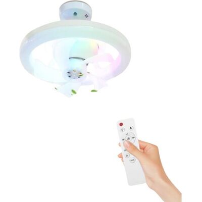 LIIYIELA Ventilatore Da Soffitto Silenzioso Con Luce Rgb E Telecomando, Attacco E27 LIIYIELA Ventilatore Da Soffitto Silenzioso Con Luce Rgb E Telecomando, Attacco E27