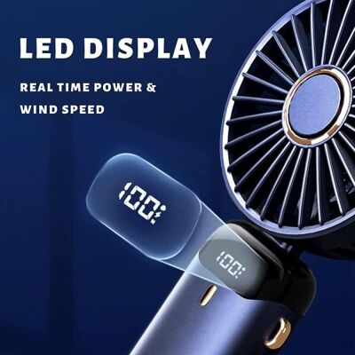 OEM Mini Ventilatore Portatile, Ricaricabile Tramite Usb, 5 Velocità, Display A Led, Pieghevole Per Ufficio, Camera Da Letto, Attività All'aperto E Viaggi, Blu - Altro OEM Mini Ventilatore Portatile, Ricaricabile Tramite Usb, 5 Velocità, Display A Led, Pieghevole Per Ufficio, Camera Da Letto, Attività All'aperto E Viaggi, Blu - Altro