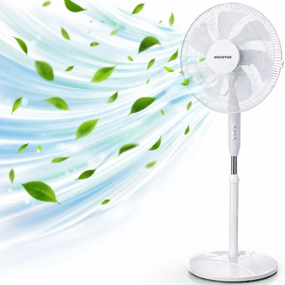 AIGOSTAR Ventilatore A Piantana 50w 7 Pale Oscillante 3 Velocità 40cm AIGOSTAR Ventilatore A Piantana 50w 7 Pale Oscillante 3 Velocità 40cm