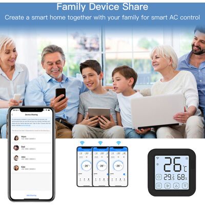VISTRECK Tuya Smart Wifi Ir Regolatore Per Condizionatore D'Aria Termostato Con Display Lcd Controllo App Sensore Di Temperatura E Umidità Monitor Compatibile Con Alexa Home Per Mini Split Ac Portatile VISTRECK Tuya Smart Wifi Ir Regolatore Per Condizionatore D'Aria Termostato Con Display Lcd Controllo App Sensore Di Temperatura E Umidità Monitor Compatibile Con Alexa Home Per Mini Split Ac Portatile