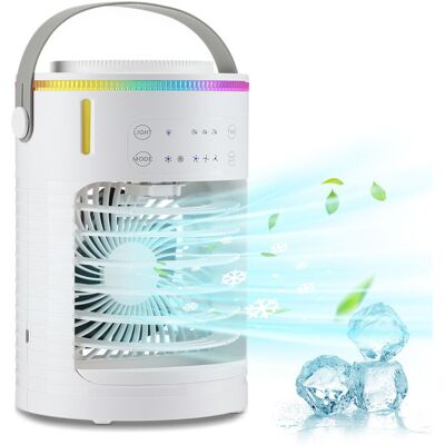 OEM Ventilatore Condizionatore Portatile Con Timer Da 2 A 8 Ore, Mini Ventilatore Di Raffreddamento Con Luce Led A 7 Colori OEM Ventilatore Condizionatore Portatile Con Timer Da 2 A 8 Ore, Mini Ventilatore Di Raffreddamento Con Luce Led A 7 Colori