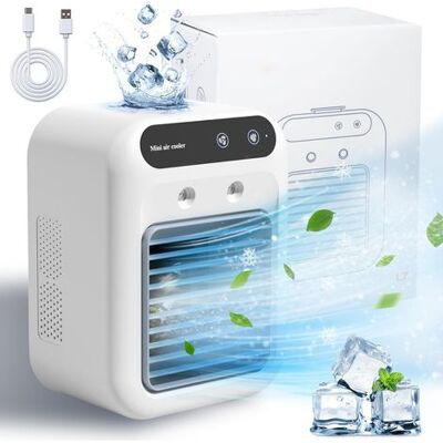 OEM Questo Mini Condizionatore Portatile Ricaricabile Da 25 W Ha Due Velocità Della Ventola Ed È Ideale Per L'Uso In Piccoli Ambienti Come Camere Da Letto, Uffici O All'aperto. OEM Questo Mini Condizionatore Portatile Ricaricabile Da 25 W Ha Due Velocità Della Ventola Ed È Ideale Per L'Uso In Piccoli Ambienti Come Camere Da Letto, Uffici O All'aperto.