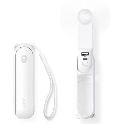 OEM Mini Ventilatore Portatile Con Funzione Power Bank E Torcia Elettrica 2000mah - Bianco OEM Mini Ventilatore Portatile Con Funzione Power Bank E Torcia Elettrica 2000mah - Bianco