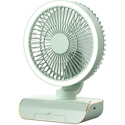 OEM Ventilatore Da Tavolo Multifunzione Ricaricabile Tramite Usb, Automatico, Con Illuminazione Ambientale, 5 Velocità, Telecomando E Base Utilizzabile Anche Come Supporto Per Cellulare. Colore Verde. OEM Ventilatore Da Tavolo Multifunzione Ricaricabile Tramite Usb, Automatico, Con Illuminazione Ambientale, 5 Velocità, Telecomando E Base Utilizzabile Anche Come Supporto Per Cellulare. Colore Verde.