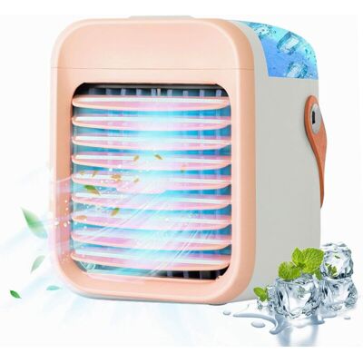 DPZO Condizionatore D'Aria Portatile, Mini Raffrescatore D'Aria 5 In 1, Umidificatore, Purificatore D'Aria, Luce Notturna, Diffusore Di Aromi, Per Casa, Ufficio E Uso Esterno (rosa) [classe Di Efficienza E DPZO Condizionatore D'Aria Portatile, Mini Raffrescatore D'Aria 5 In 1, Umidificatore, Purificatore D'Aria, Luce Notturna, Diffusore Di Aromi, Per Casa, Ufficio E Uso Esterno (rosa) [classe Di Efficienza E