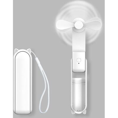 OEM Mini Ventilatore Pieghevole Con Batteria, Ricaricabile Tramite Usb, 3 Velocità (bianco) OEM Mini Ventilatore Pieghevole Con Batteria, Ricaricabile Tramite Usb, 3 Velocità (bianco)