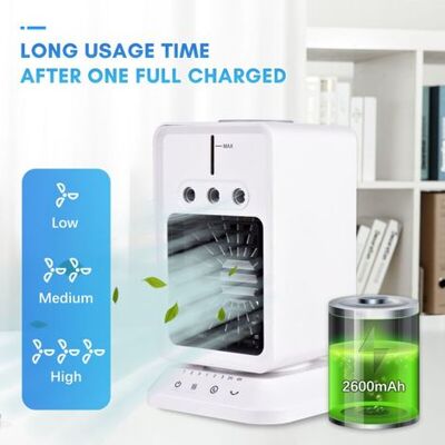 OEM Ventilatore Da Scrivania Portatile, Mini Raffrescatore D'Aria, Umidificatore Per Ambienti, Con 3 Velocità Del Vento Regolabili, Timer, Usb, Evaporativo, Per Casa, Camera Da Letto, Ecc. OEM Ventilatore Da Scrivania Portatile, Mini Raffrescatore D'Aria, Umidificatore Per Ambienti, Con 3 Velocità Del Vento Regolabili, Timer, Usb, Evaporativo, Per Casa, Camera Da Letto, Ecc.