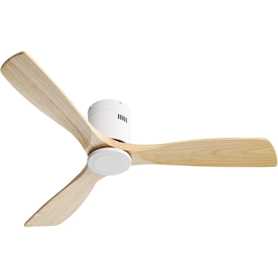 MODFU Ventilatore Da Soffitto Da 52 Pollici Con Telecomando, Motore Cc Reversibile Silenzioso, 3 Pale In Legno, Bianco MODFU Ventilatore Da Soffitto Da 52 Pollici Con Telecomando, Motore Cc Reversibile Silenzioso, 3 Pale In Legno, Bianco
