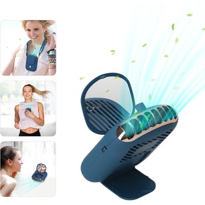 OEM Mini Ventilatore Da Collo Senza Pale, Ricaricabile, 3 Velocità, Specchio, Supporto Pieghevole (a Mani Libere) OEM Mini Ventilatore Da Collo Senza Pale, Ricaricabile, 3 Velocità, Specchio, Supporto Pieghevole (a Mani Libere)